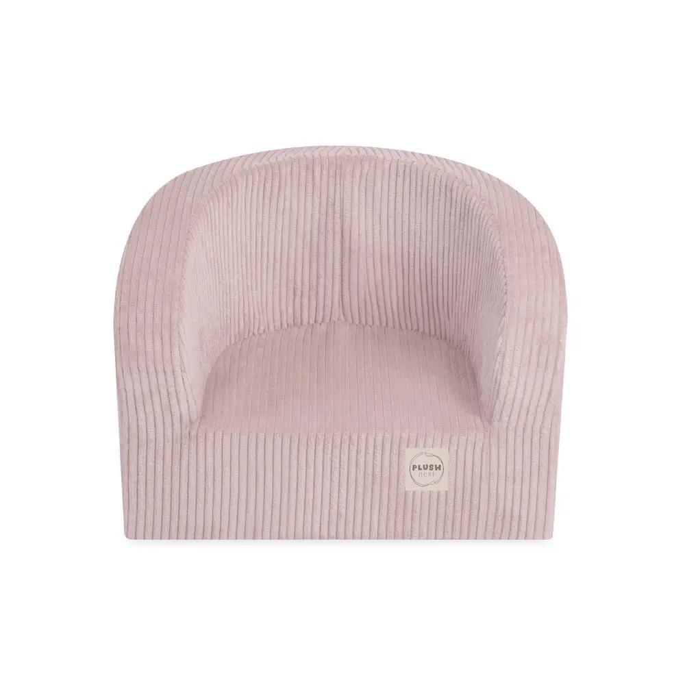Fauteuil - rose clair, velours côtelé premium, fauteuil enfant - Plush Nest by Misioo
