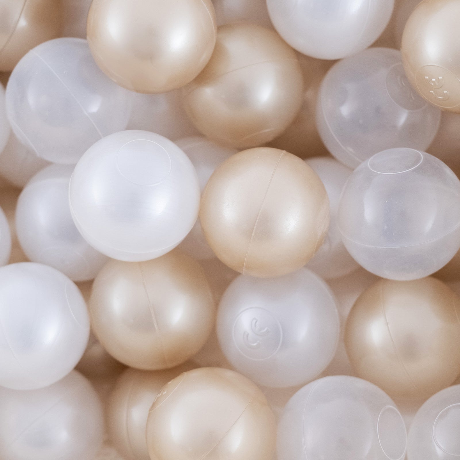 Piscine à balles, 95x30, beige, velours côtelé premium, Floral Fun Zone (+ 200 boules perle, or, transparentes) - Plush nest - Misioo - myplayground