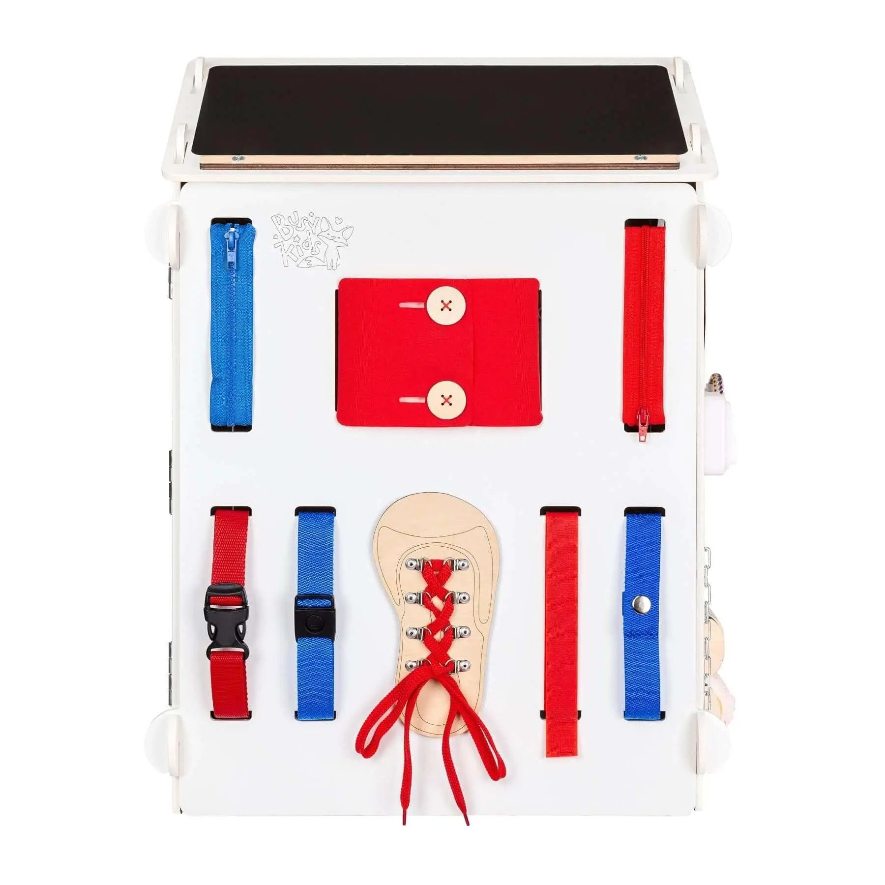 Maisonnette Éducative Blanche - Bois Natura, 12 à 18 mois, montessori - BusyKids by BusyKids