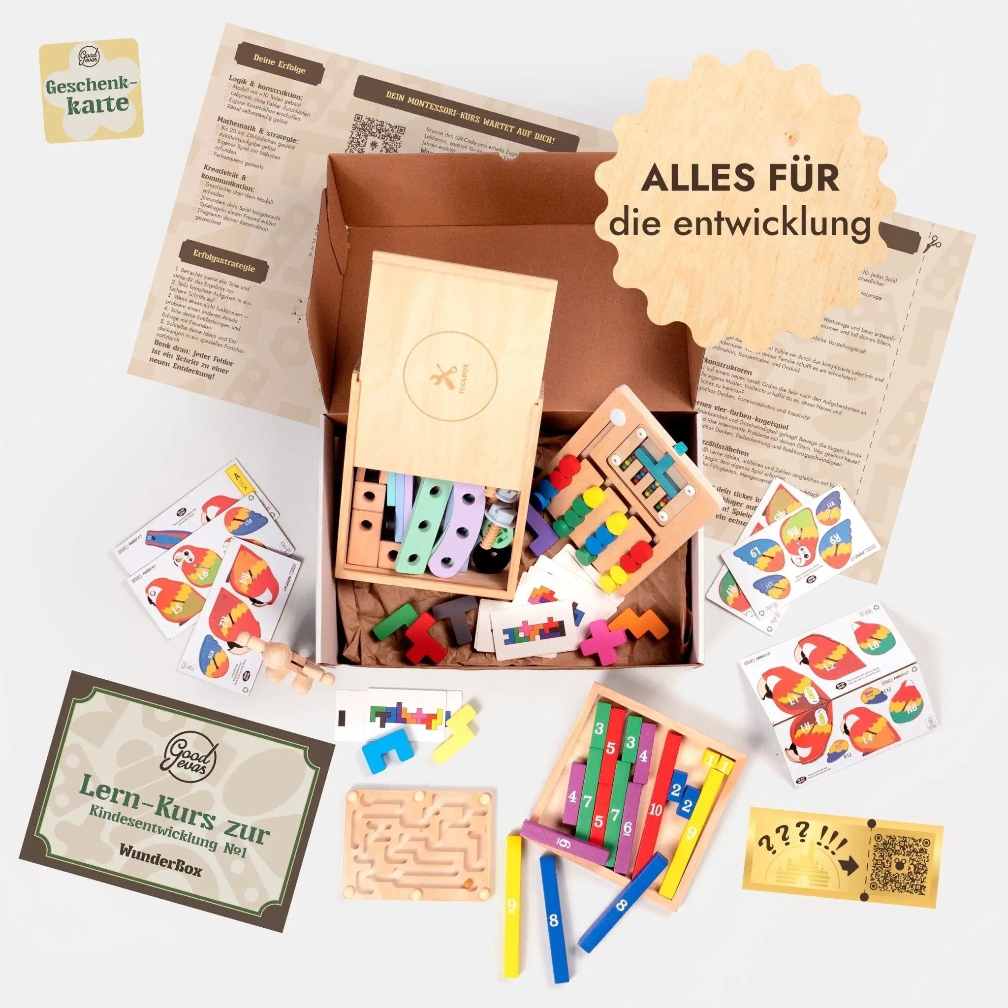WunderBox 4-7 Years Screen Free Learning With 5 Educational Toys Parent Course And Creative Activities by Goodevas