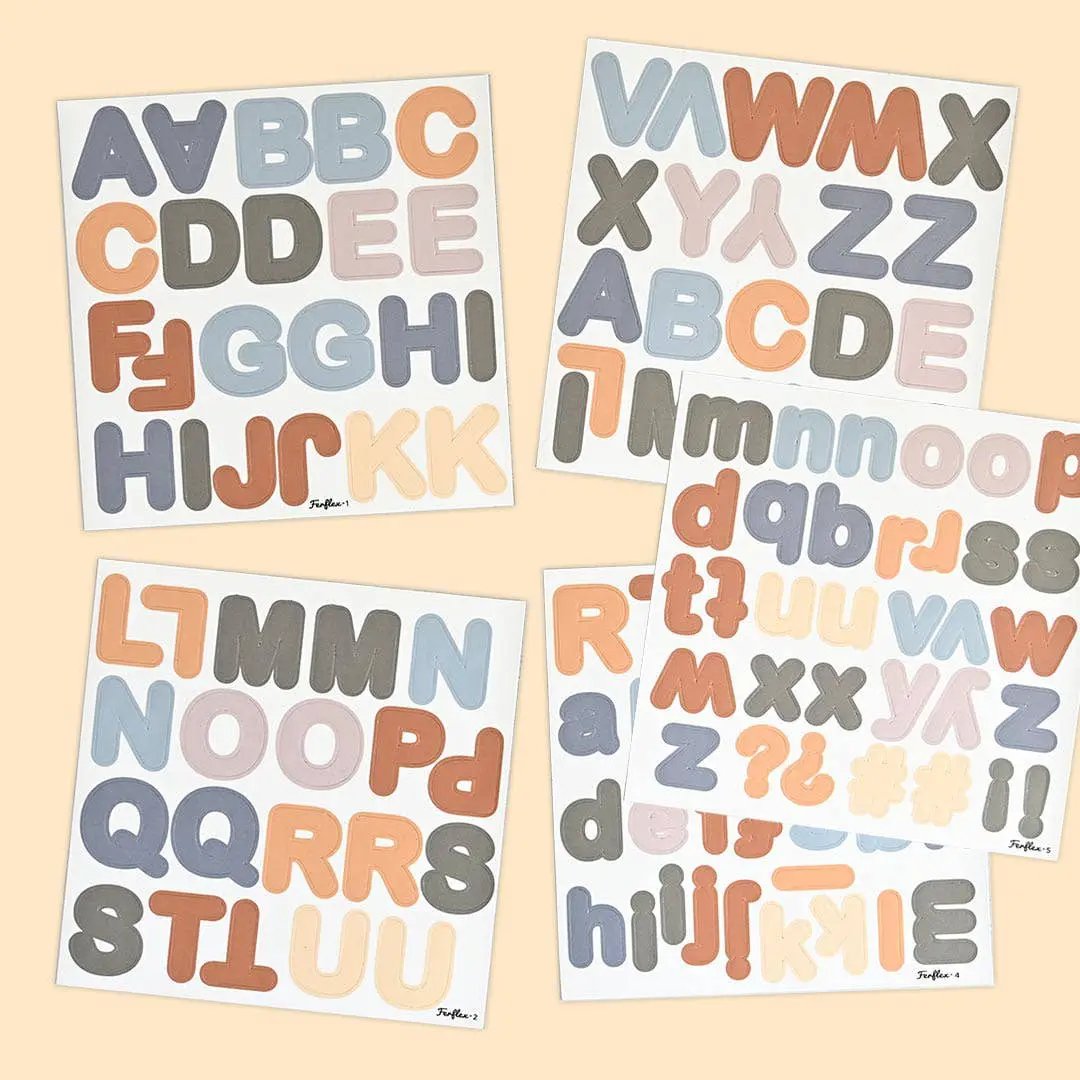 Lettres magnétiques - bleu caramel - lot de 125 magnets by Ferflex