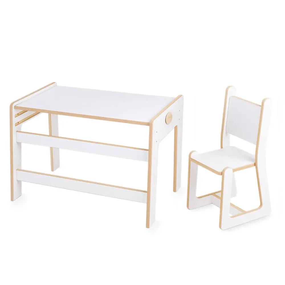 Chaise bébé avec table assortie - bois blanc, ensemble table et chaise enfant - Plush Nest by Misioo