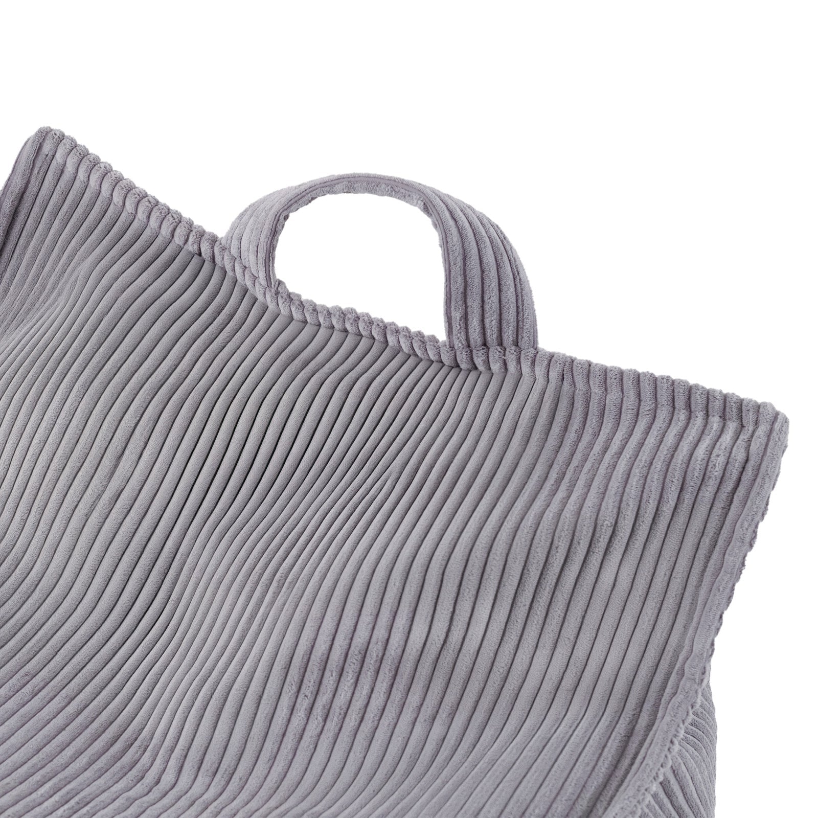 Fauteuil carré Puffy - 77x67x50, gris velours côtelé, pouf - Plush Nest - myplayground