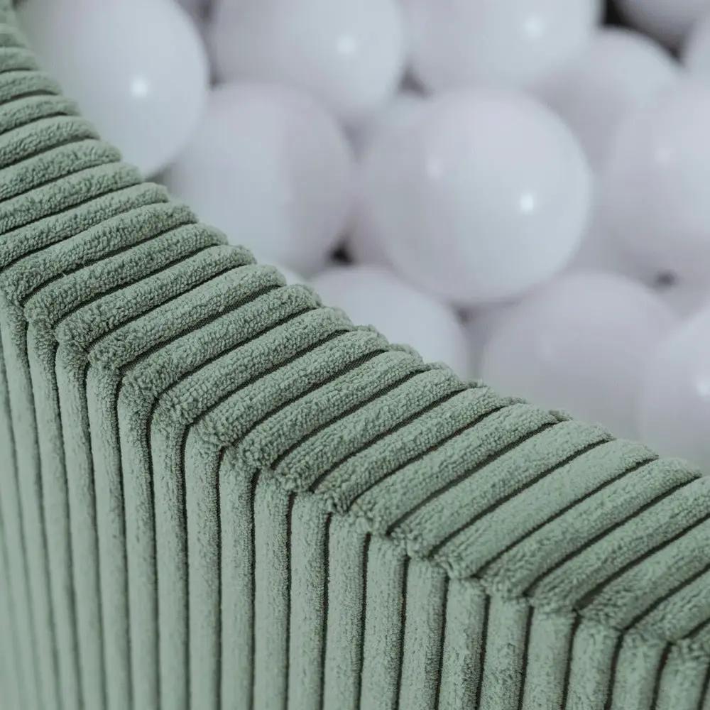 Piscine à balles - ronde 90x30 cm, vert velours côtelé - Plush Nest - Misioo by Misioo