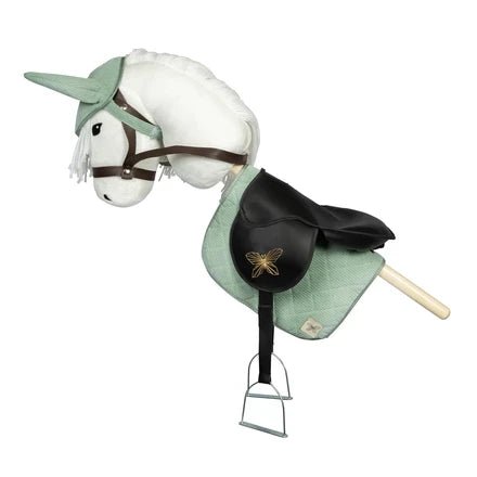 Tapis de selle et chapeau en velours côtelé vert pour cheval de loisir by ByASTRUP