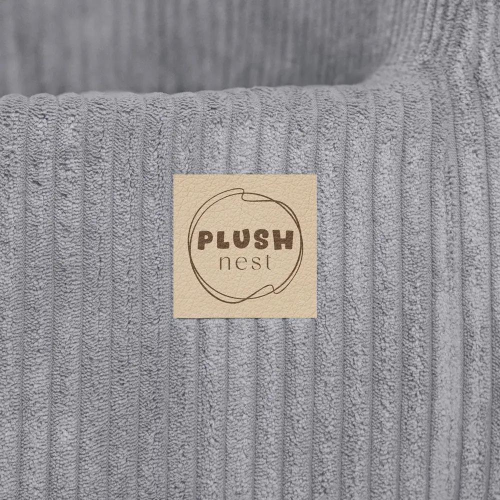 Fauteuil - gris velours côtelé premium, fauteuil enfant - Plush Nest by Misioo