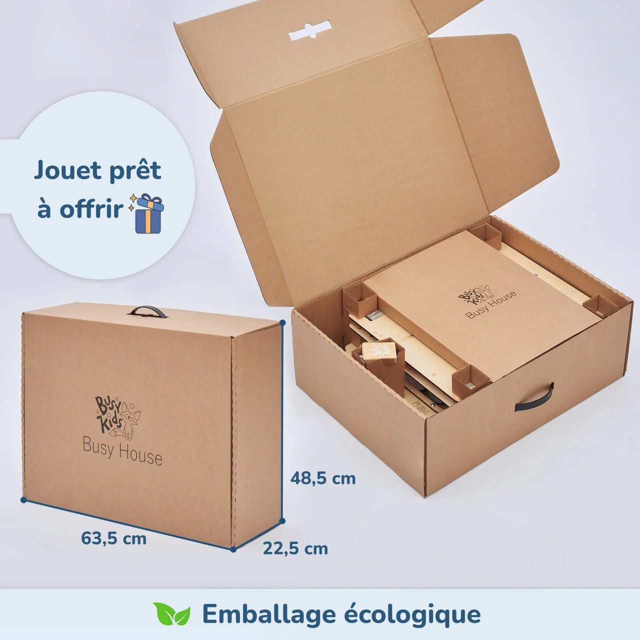 Ensemble Maisonnette et Cube Interactif - menthe, bois natura, 12 à 18 mois - BusyKids by BusyKids
