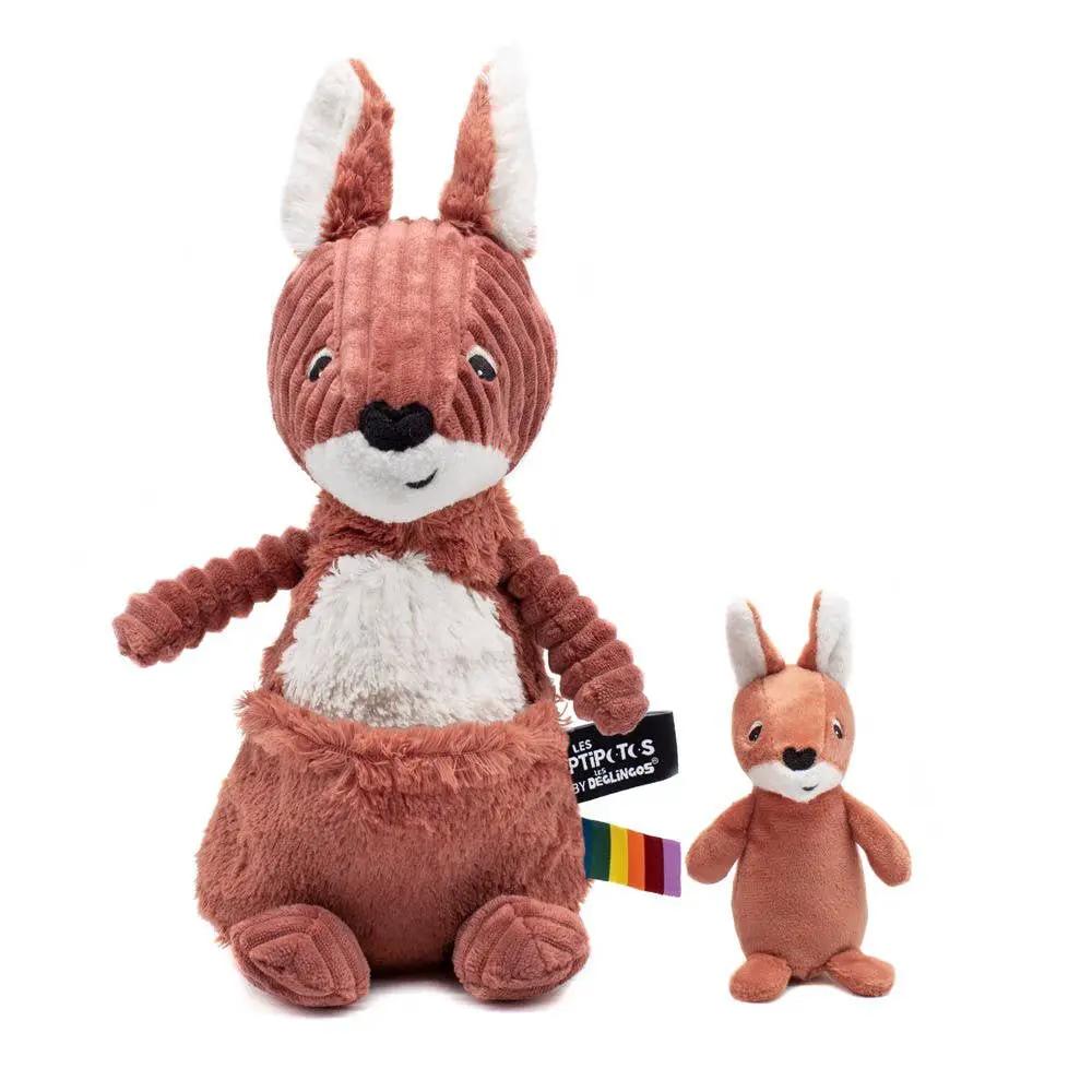 Peluche Les Ptipotos - Kangaroo Mum&Baby Terracotta - Les Déglingos, France by Les Déglingos, France