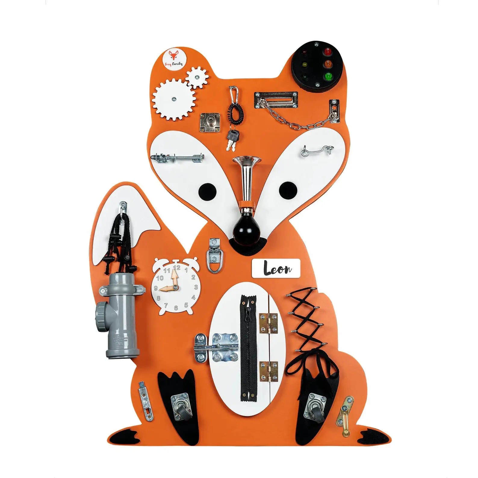 Hubbie the Dreamer Busy Board Fox - Planche sensorielle - Jeu de motricite fine pour enfant (3 ans et +) by FoxyFamily