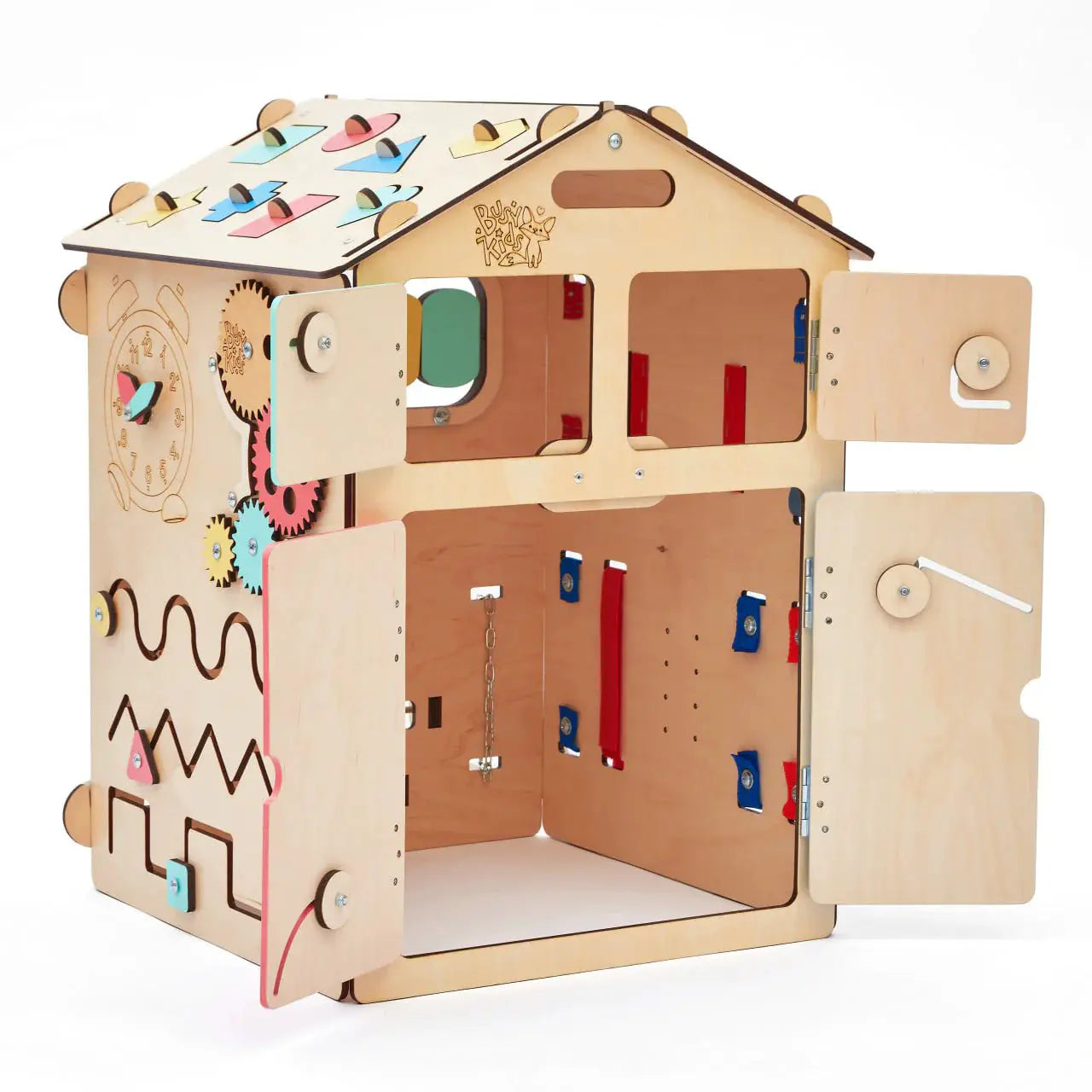 Maisonnette Éducative - Bois Natura, 12 à 18 mois - BusyKids by BusyKids