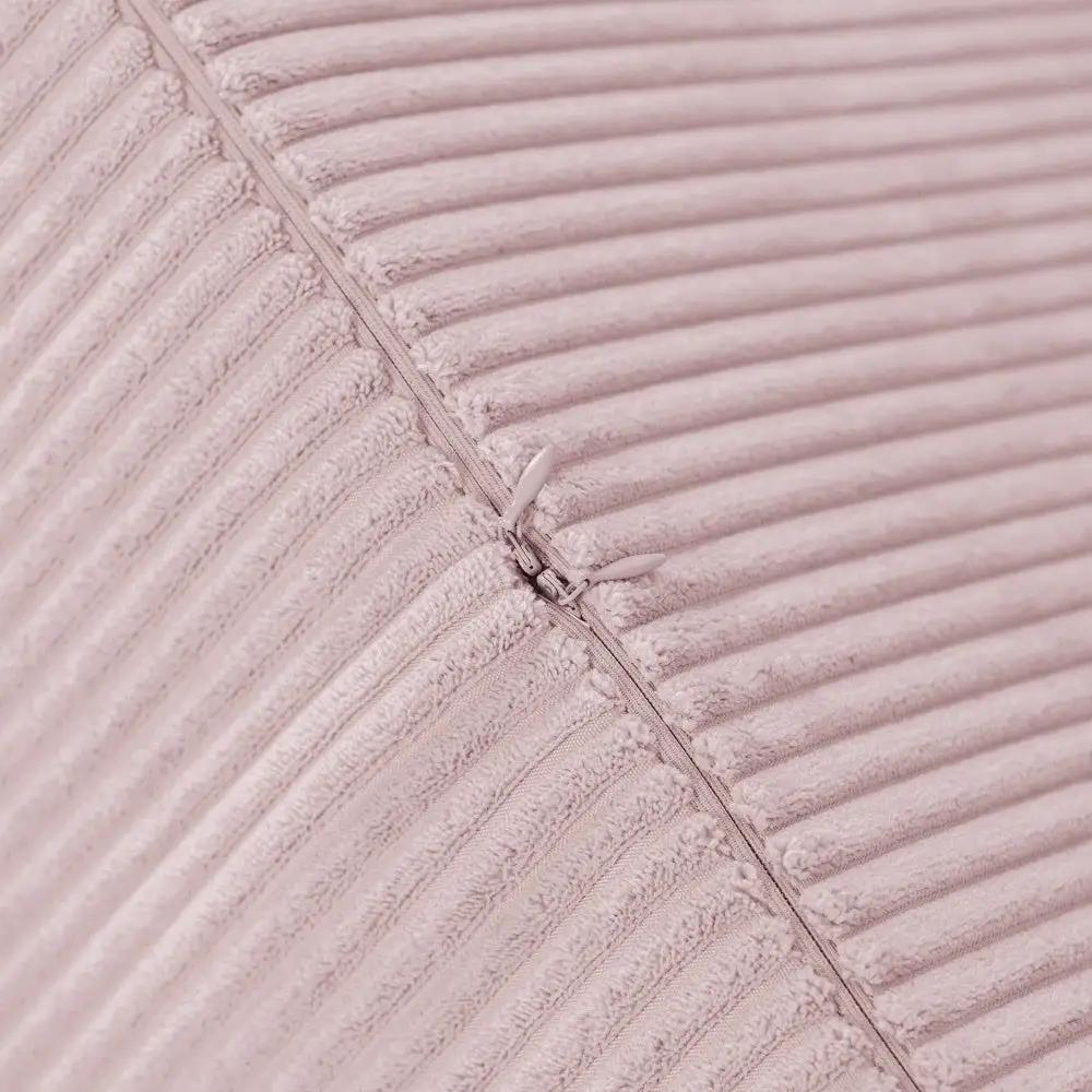 Pouf rond 40x30 cm - Velours côtelé rose clair premium, coussin de sol- Plush Nest by Misioo