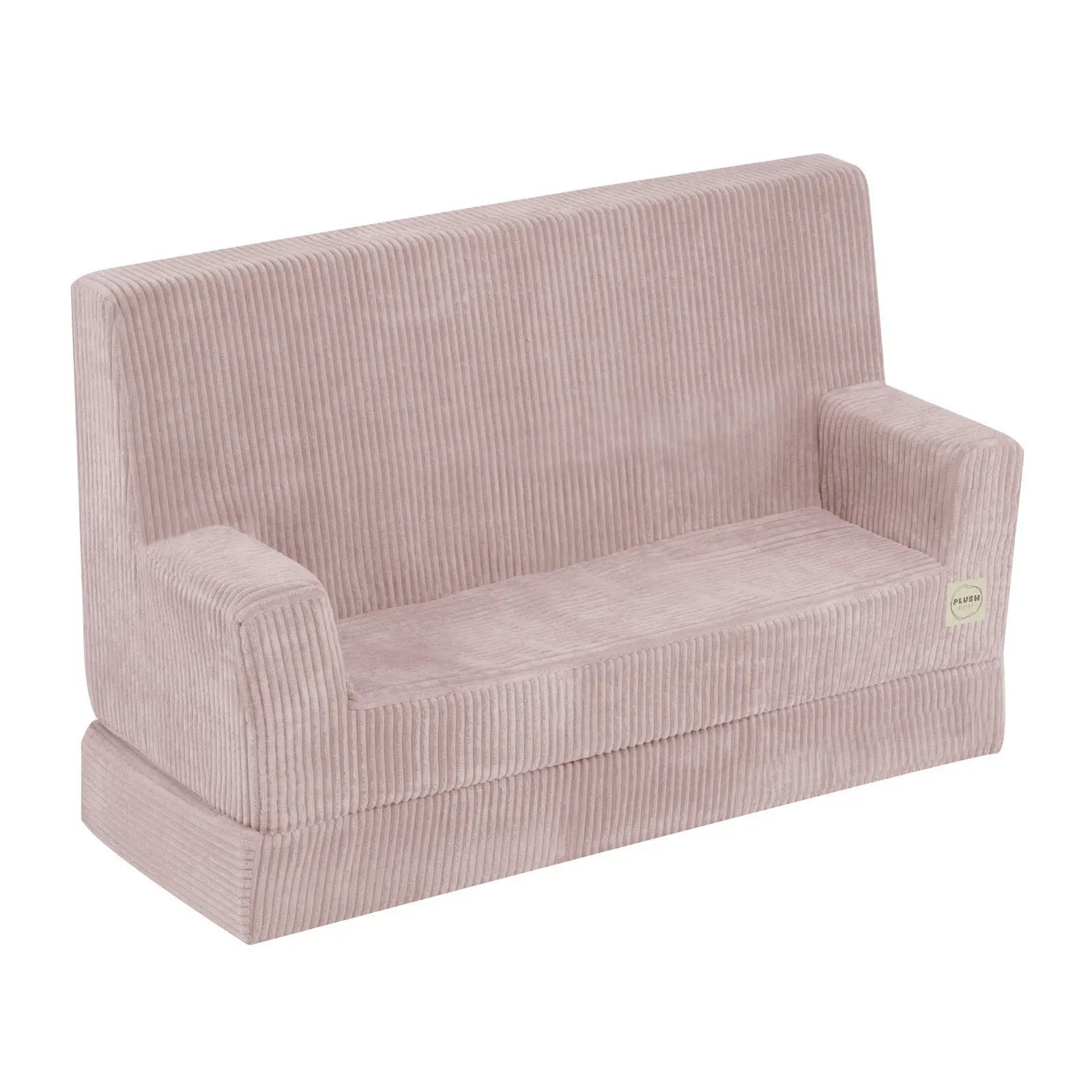 Canapé Foldie avec accoudoirs - Velours côtelé rose premium - PLUSH NEST by Misioo