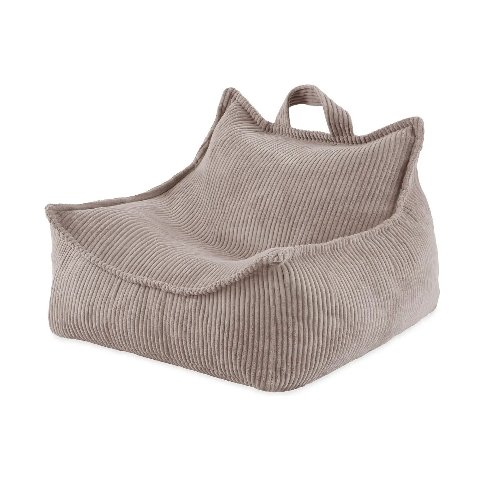 Fauteuil carré Puffy - 77x67x50, beige velours côtelé, pouf - Plush Nest by Misioo