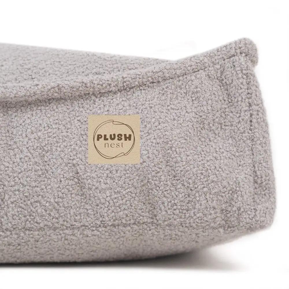 Pouf 60x60 cm - Coussin de sol, agneau gris - Plush Nest by Misioo