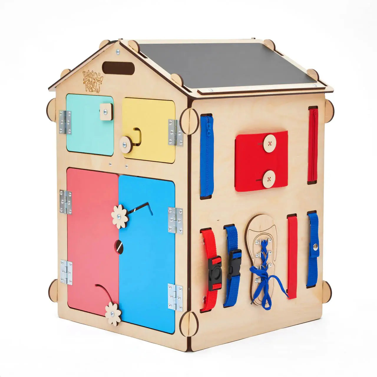 Maisonnette Éducative - Bois Natura, 12 à 18 mois - BusyKids by BusyKids