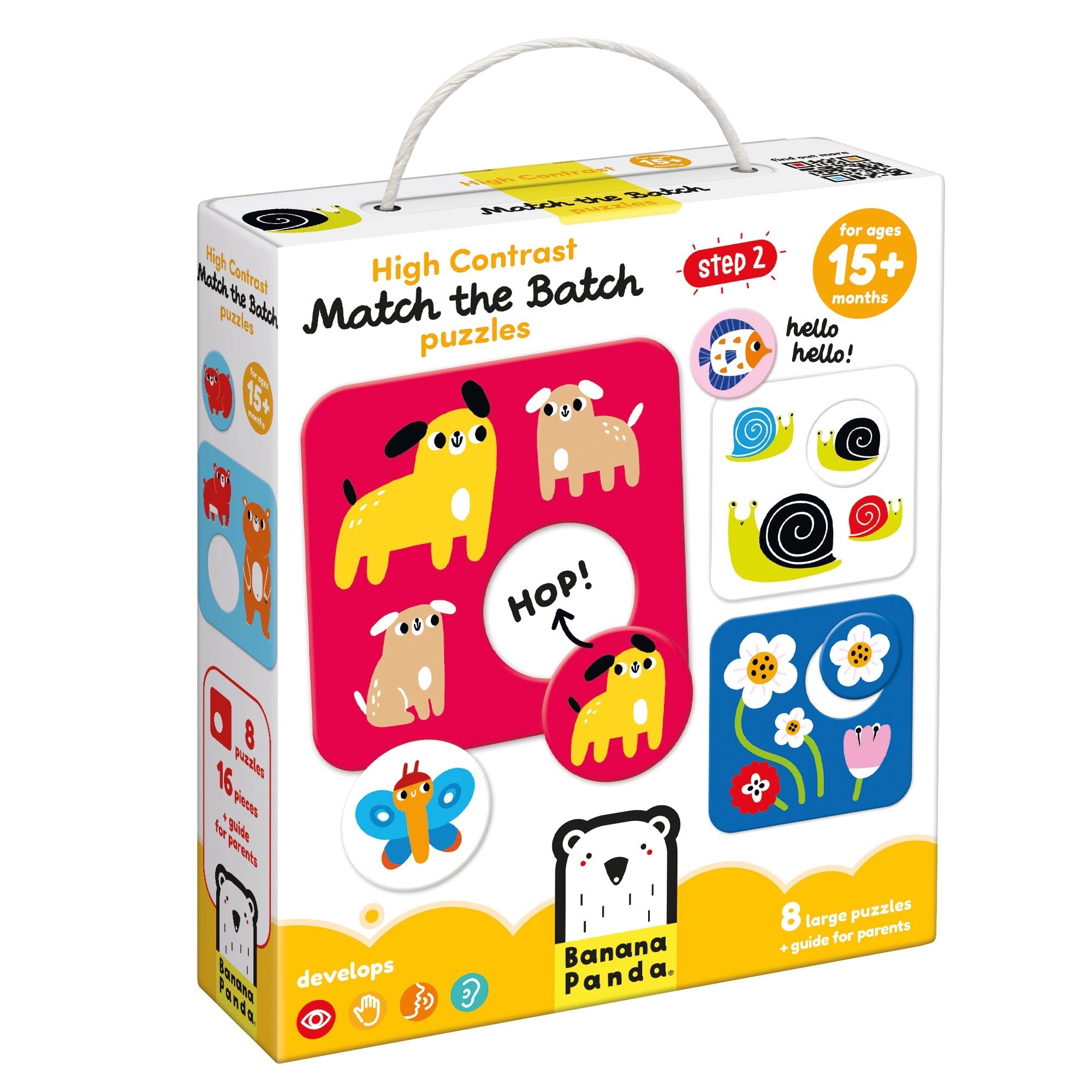 Puzzle Contraste Élevé Lots à Associer - Banana Panda - myplayground