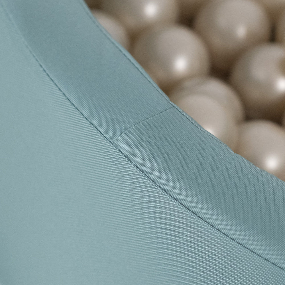 Piscine à balles extérieure - ronde 90x30 cm, verte imperméable ( 200 balles menthe, argent, perle)– Plush Nest - myplayground