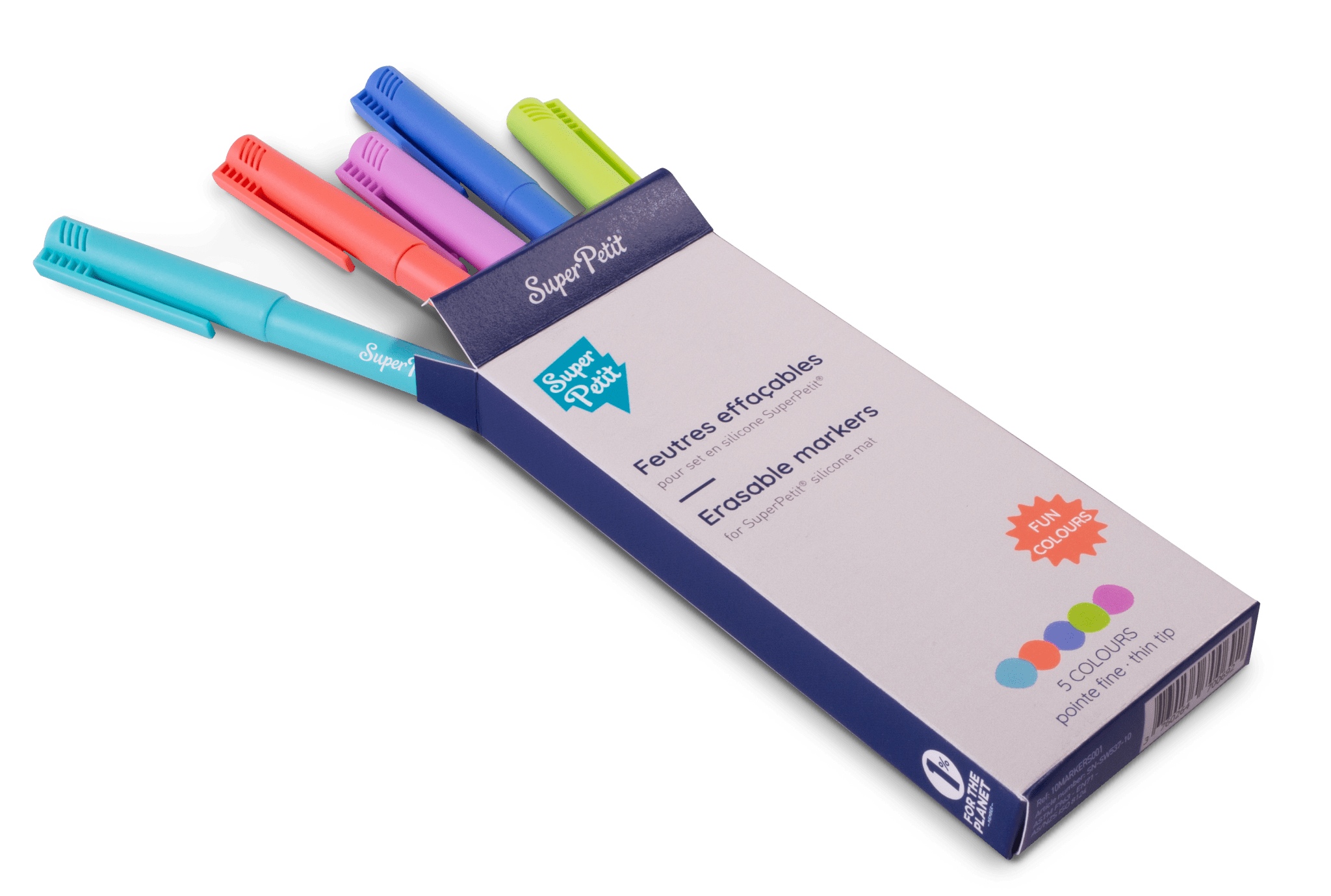 Boîte de 5 Feutres Pointe Fine SuperPetit - myplayground