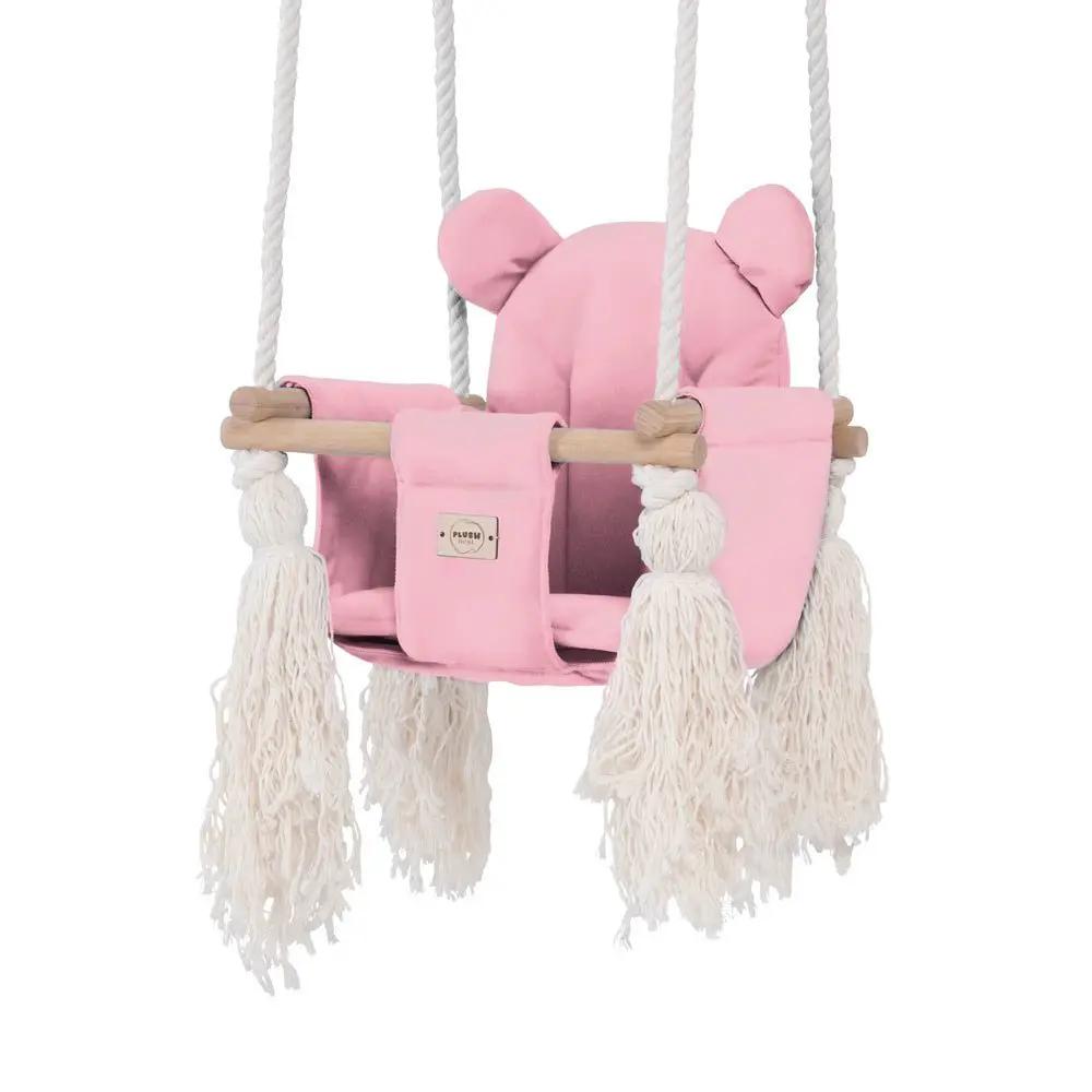 Balançoire Ourson - Velours rose - Plush Nest by Misioo