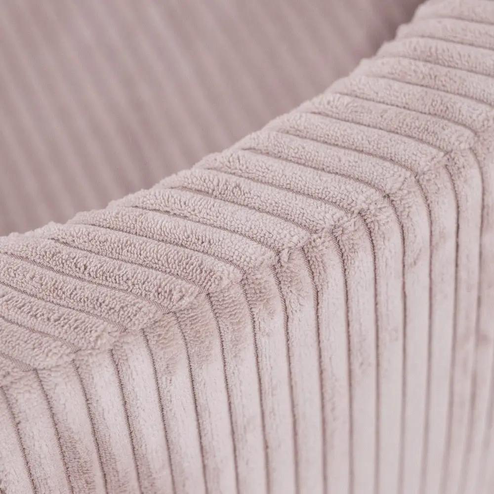 Piscine à balles, rose clair, ronde, velours côtelé, 90x30 (200 boules : perle, rose clair, or) - Plush Nest - Misioo by Misioo