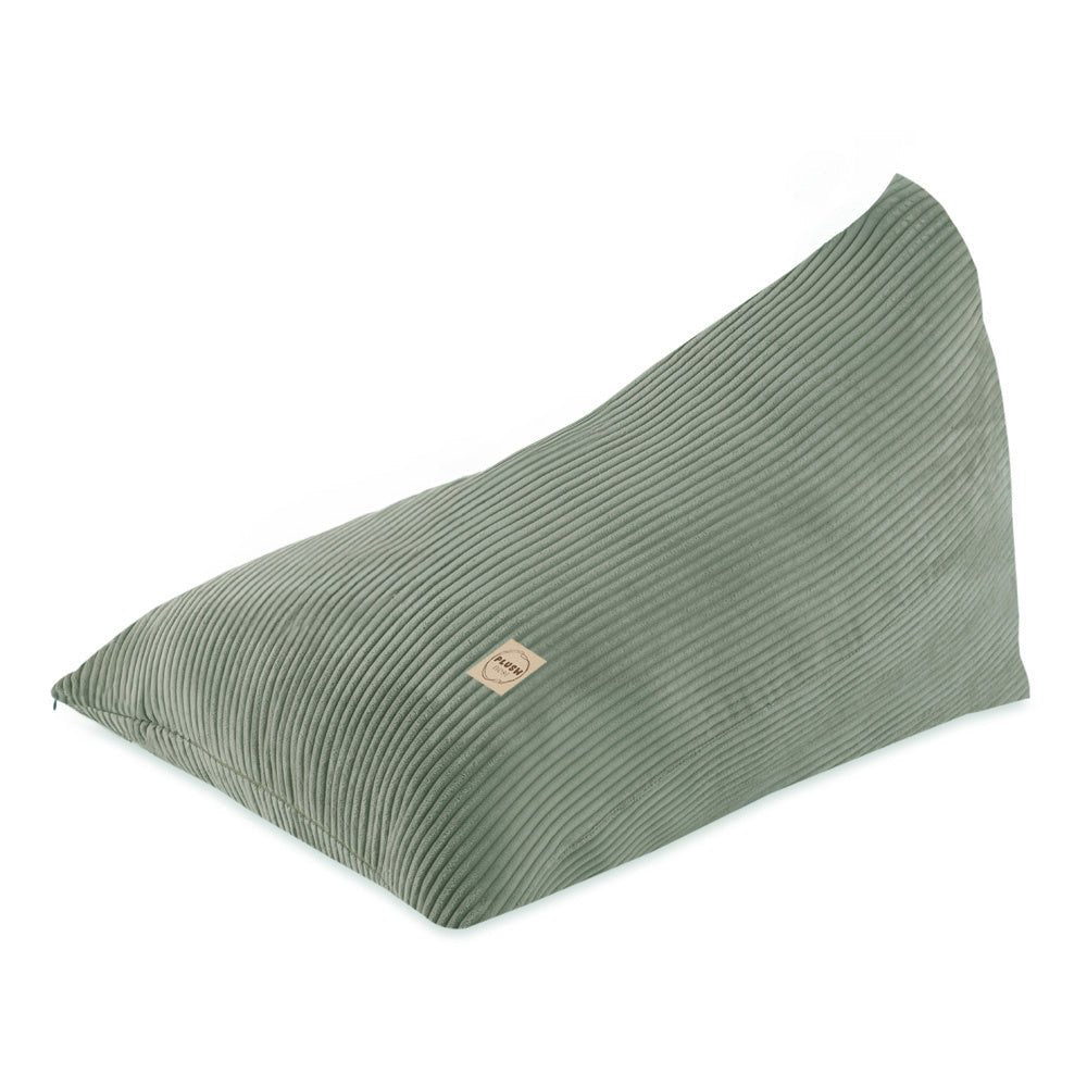 Pouf sac 120x80 cm- pouf en velours côtelé vert premium - Plush Nest by Misioo