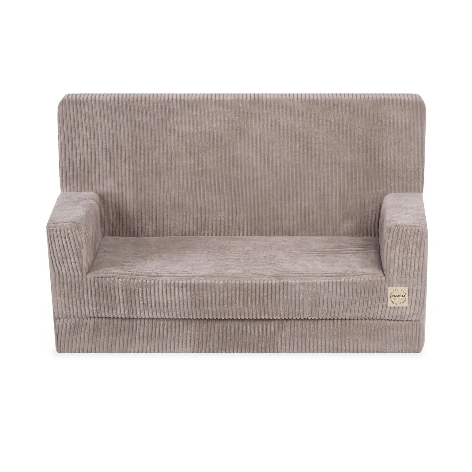 Canapé Foldie avec accoudoirs - Velours côtelé beige premium - PLUSH NEST by Misioo