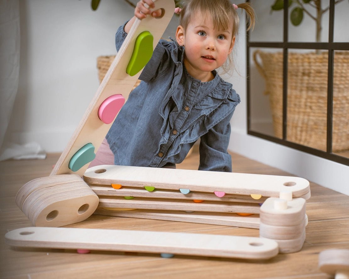 Ensemble de Poutres d'Équilibre en Bois - 8 Poutres, Poutre d'Équilibre à Double Face - Jeu de Motricité Enfant - Happymoon - myplayground