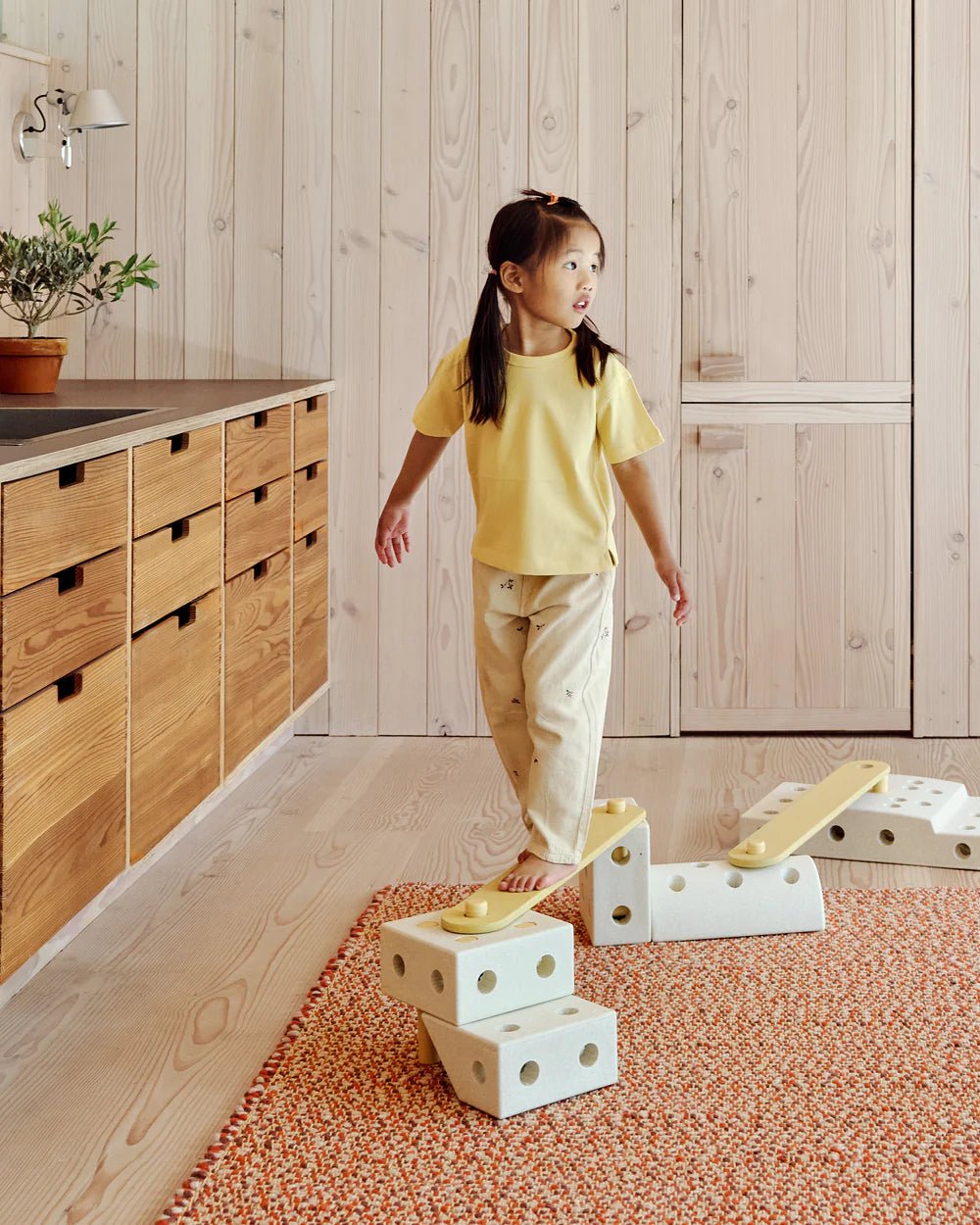 2x Poutres d'équilibre - Honey Yellow - Modu - myplayground