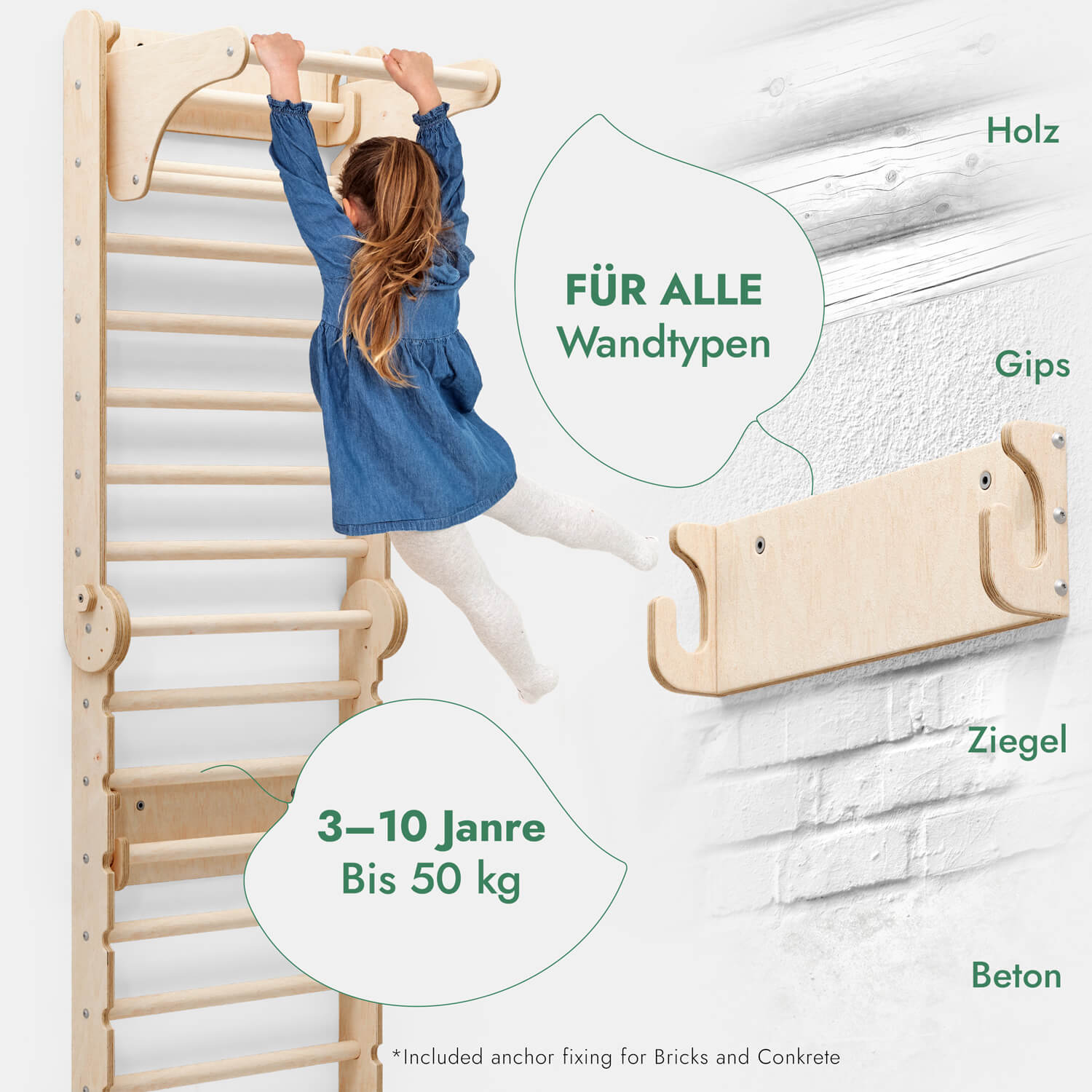 Pikler Triangle Wall Mount Extension Kit For Home Ladder by Goodevas