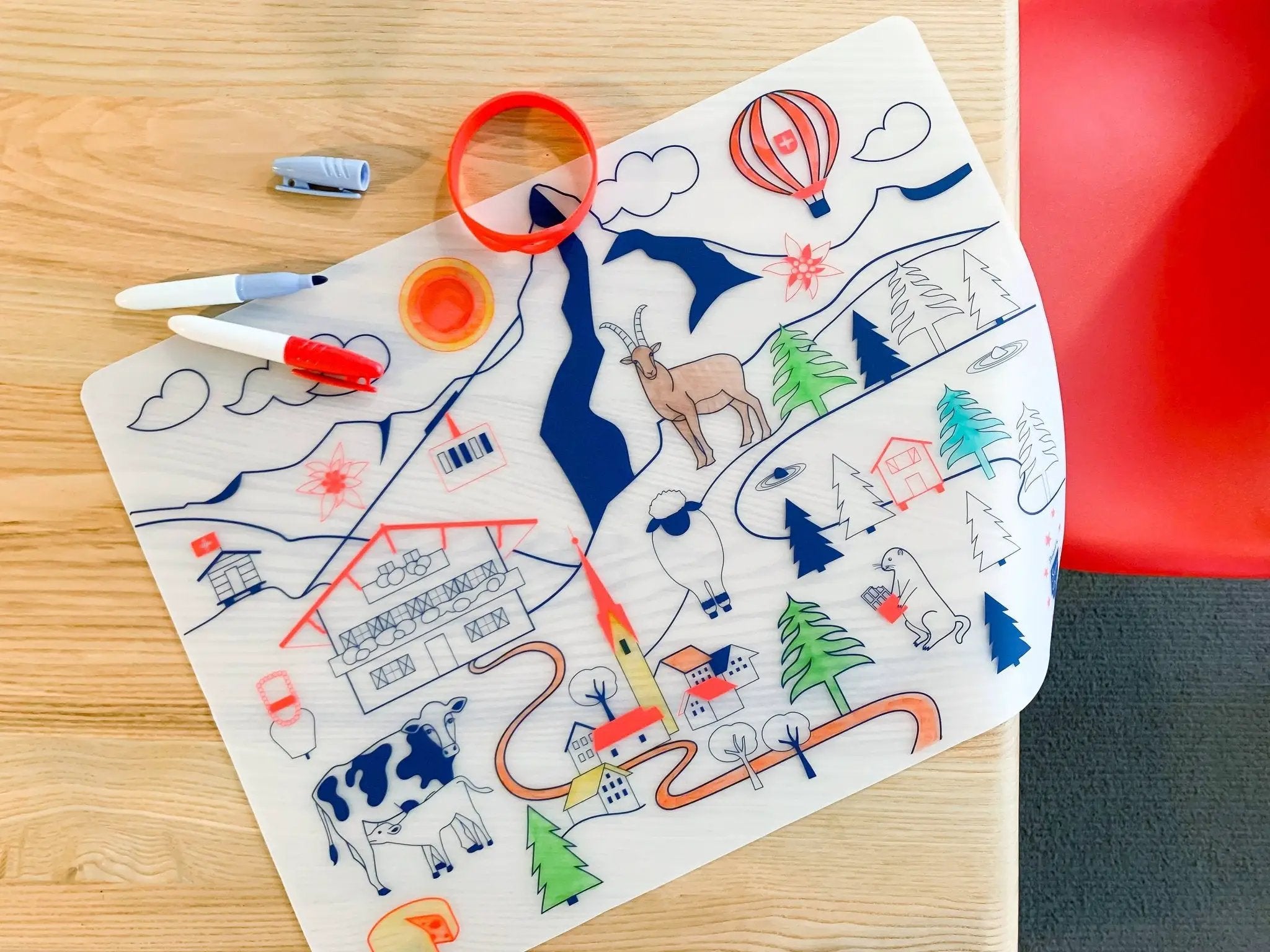 Jeu éducatif: Set de table en silicone MONTAGNE Réutilisable by SuperPetit