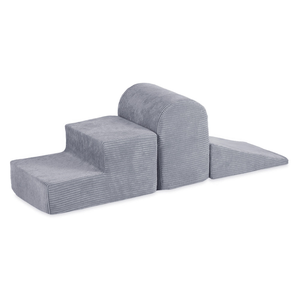 Terrain de jeu 3 éléments – Velours côtelé gris premium – Plush Nest - myplayground