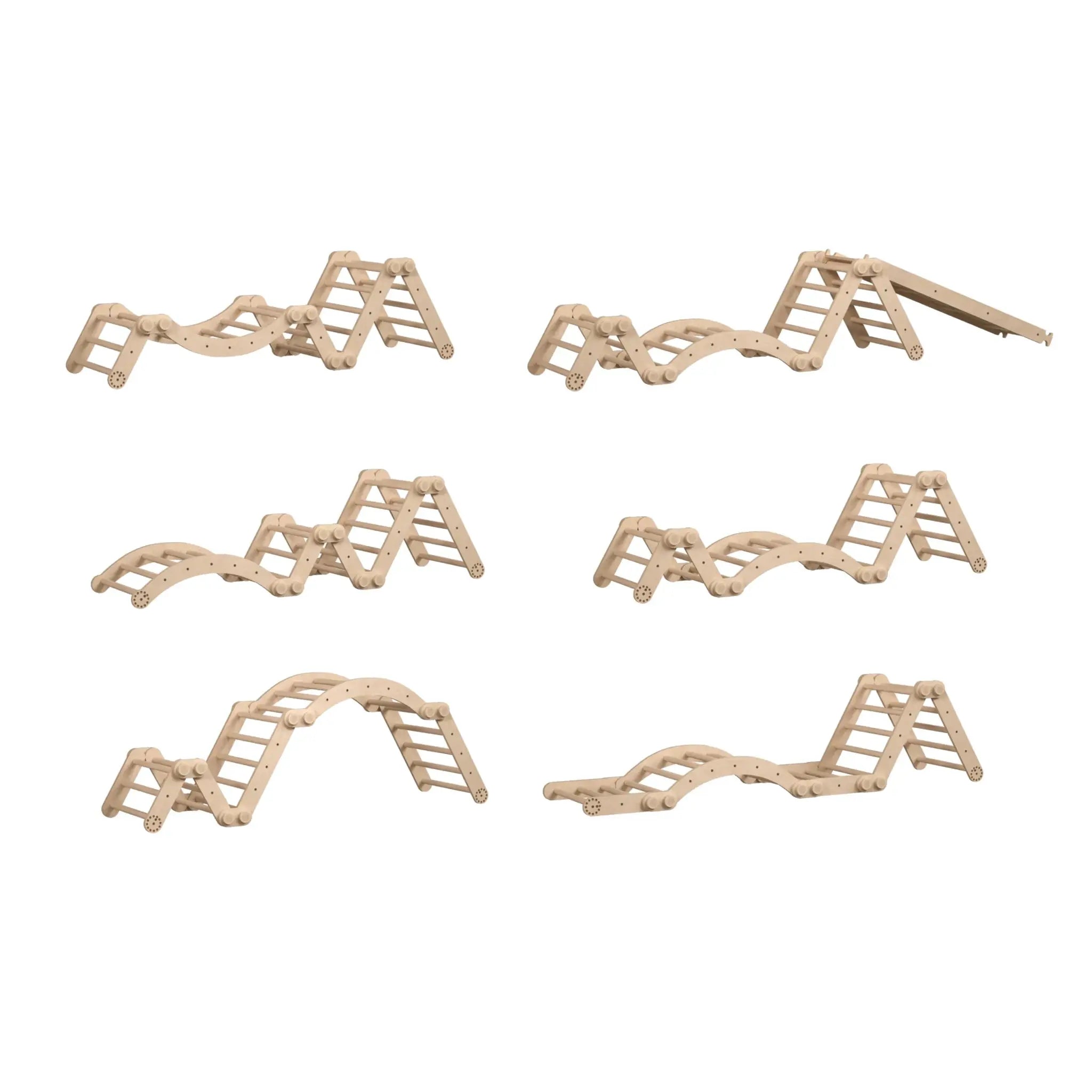 Ensemble d’escalade Inclinable (set xl avec Rocker + planche) - bois brut (non verni), 18 à 24 mois - BusyKids by BusyKids