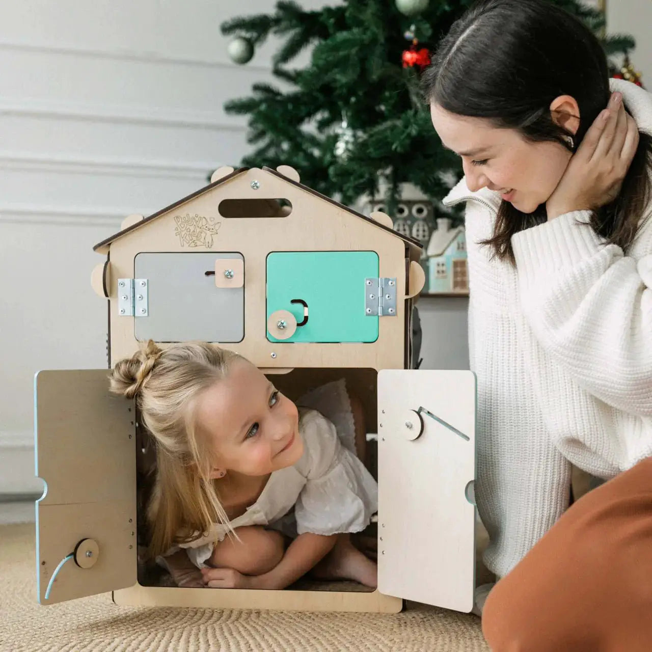 Maisonnette Éducative - Menthe, Édition Limitée, Bois Natura, 12 à 18 mois - BusyKids by BusyKids