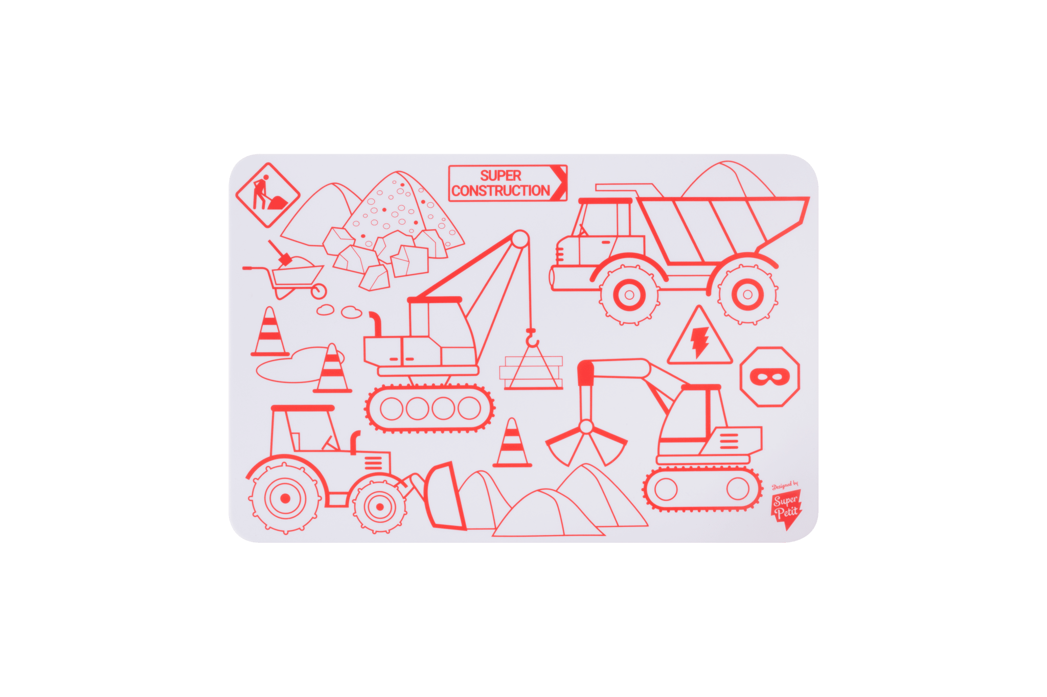 Coloriage éducatif: Mini Playmat 2en1: SUPER CONSTRUCTION by SuperPetit
