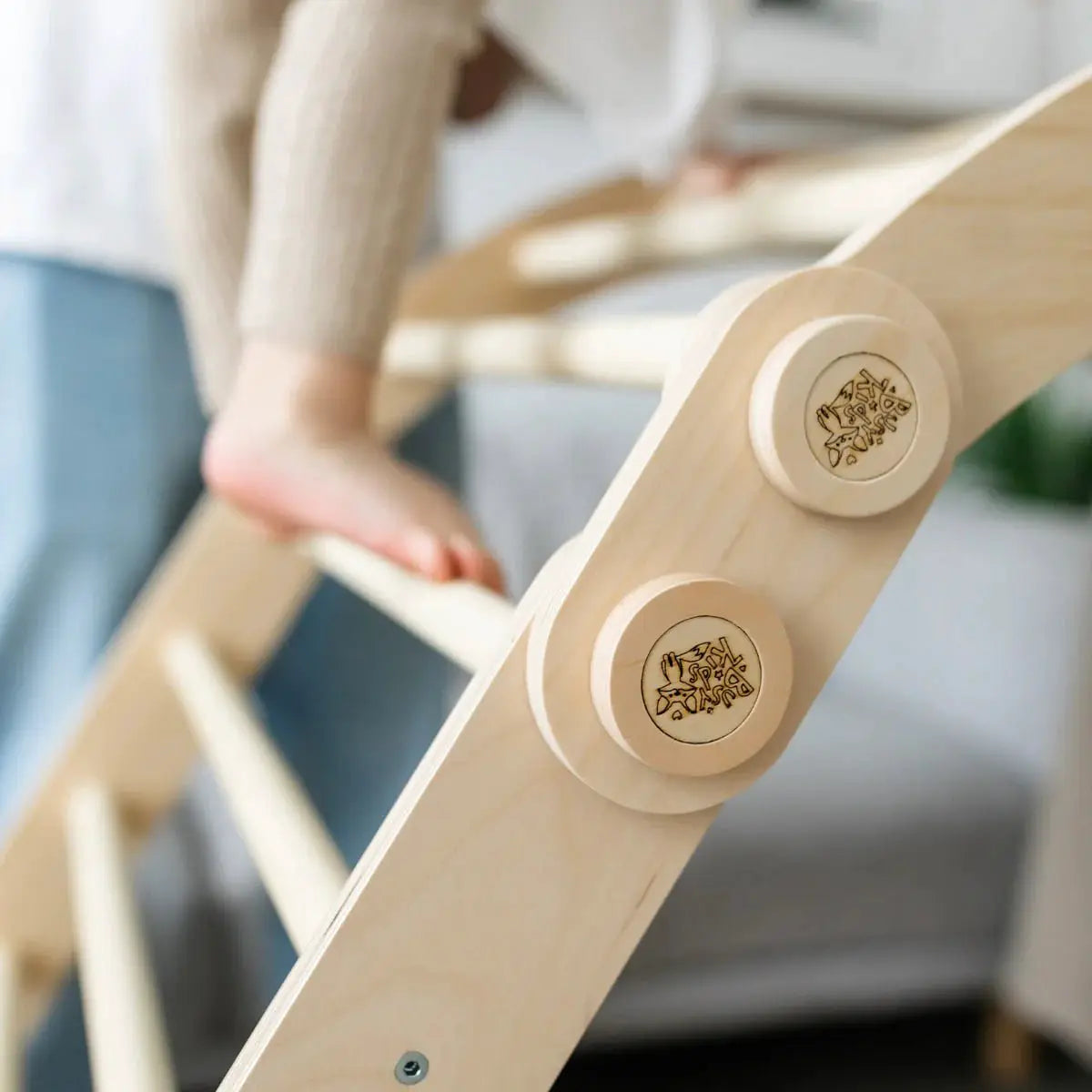 Ensemble d’escalade inclinable (set L avec Rocker) - bois brut (non verni), 18 à 24 mois - BusyKids by BusyKids