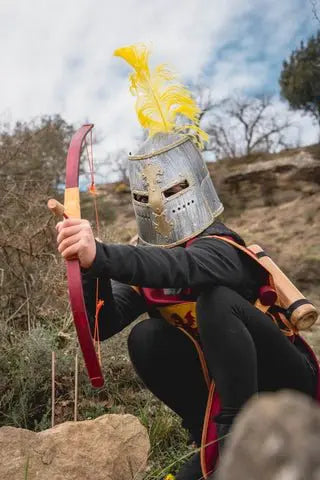 CASQUE FACIAL CHIEN AVEC PLUME COLOREE - Jeu de Rôle pour Enfants by KALID MEDIEVAL