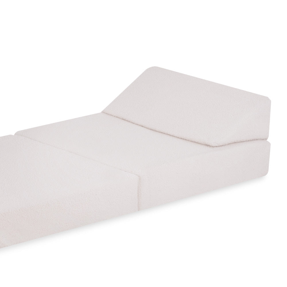 Matelas Foldie large avec appui-tête - Agneau crème - Plush Nest by Misioo