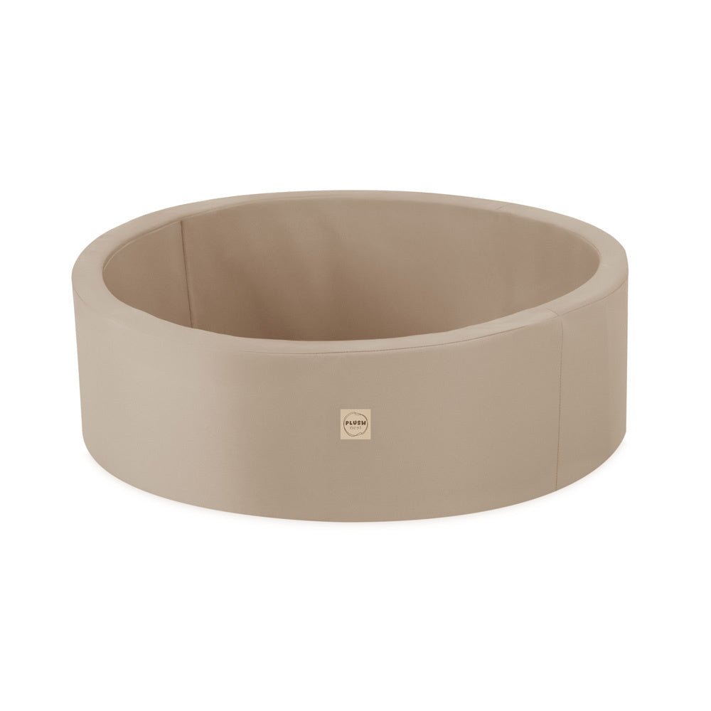 Piscine à balles extérieure - ronde 90x30 cm, beige imperméable ( 200 balles or, perle)– Plush Nest - myplayground