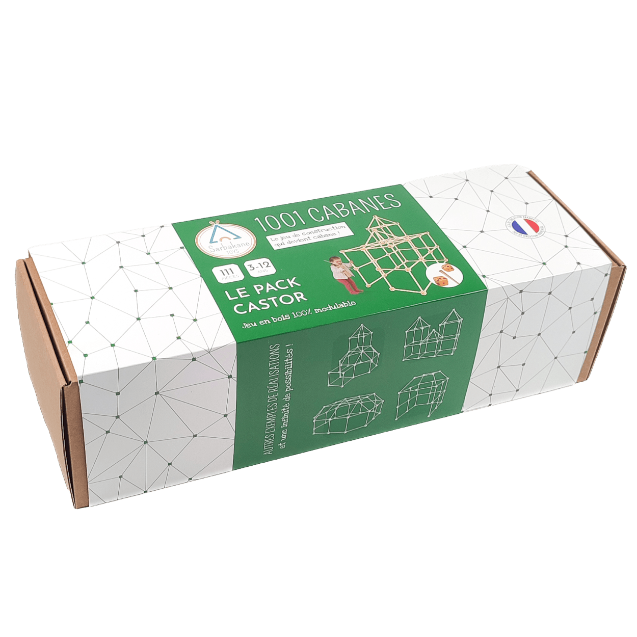 1001 Cabanes – Pack Castor – 111 pièces by SARBAKANE