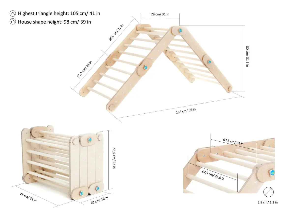 Grimpeur Naturel avec Rampe, Triangle Transformable - Happymoon® by HappyMoon