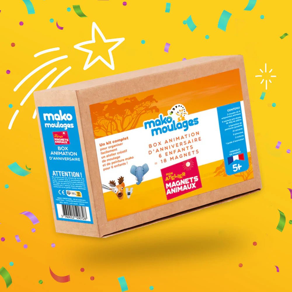 Box Animation Anniversaire - Mako Moulages Magnets Animaux - Mako Créations - myplayground