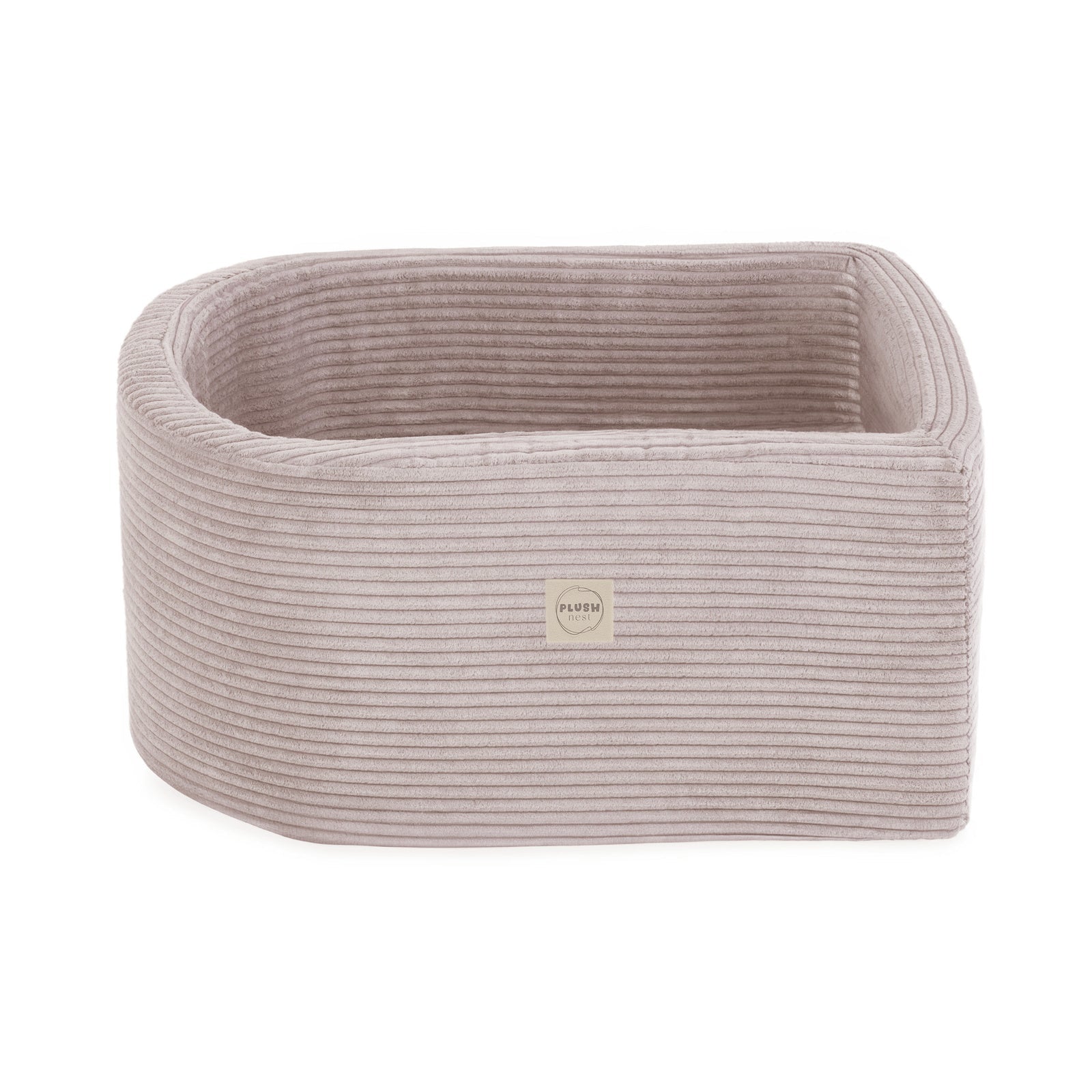 Mini terrain de jeu – Velours côtelé gris premium, bassin et 100 balles (parle et or)– Plush Nest by Misioo
