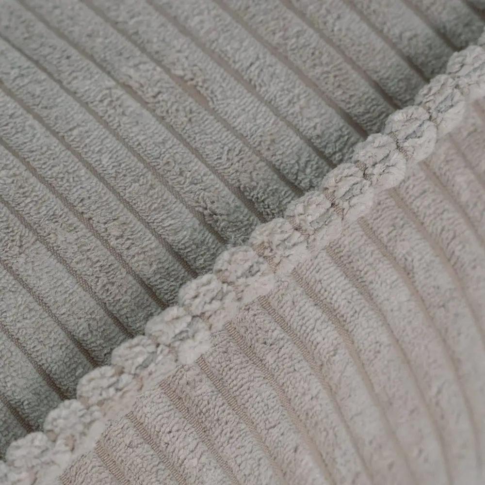 Pouf 60x60 cm - Coussin de sol, velours côtelé beige premium - Plush Nest by Misioo