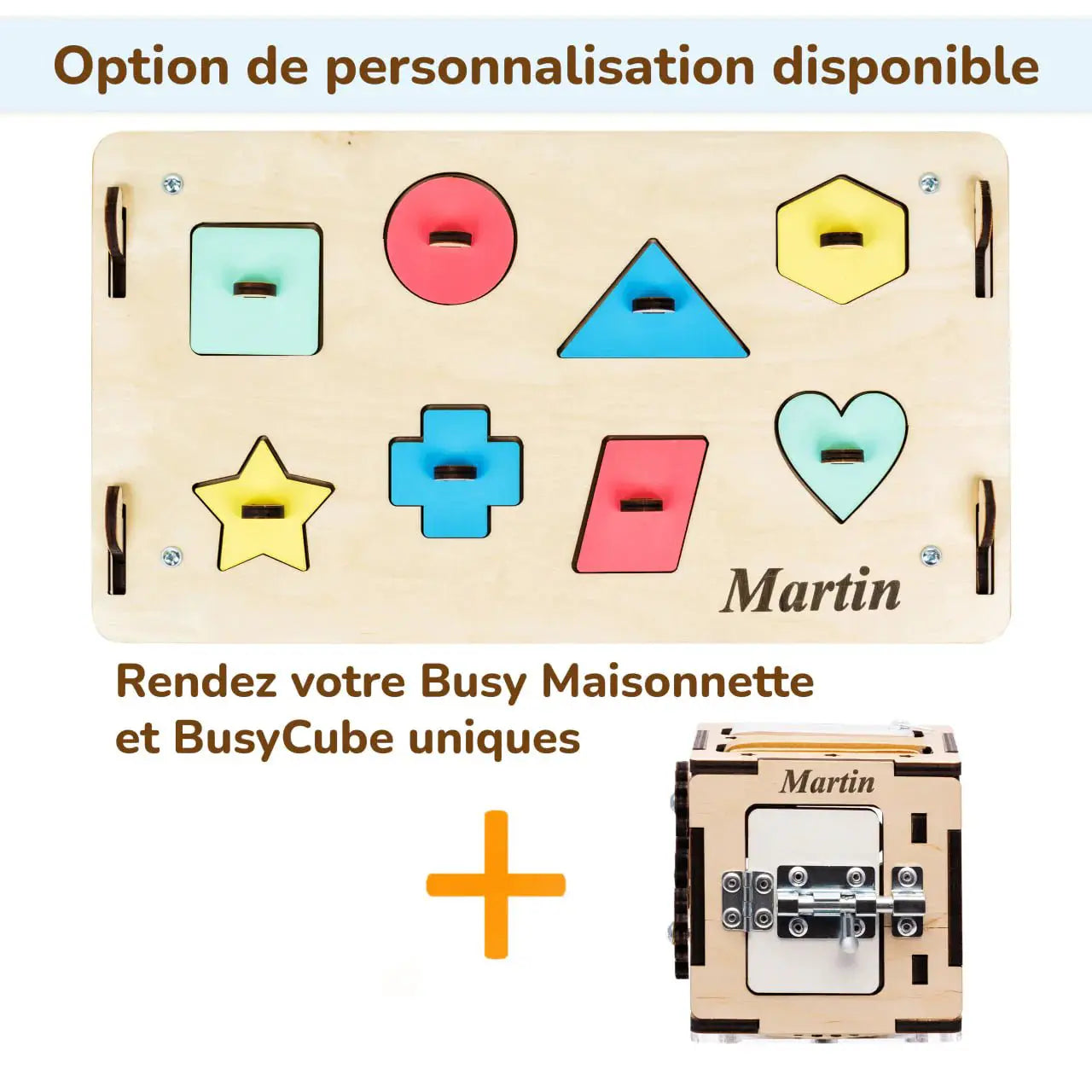 Ensemble Maisonnette Natura et Cube Interactif - Bois Natura - 12 à 18 mois - BusyKids by BusyKids