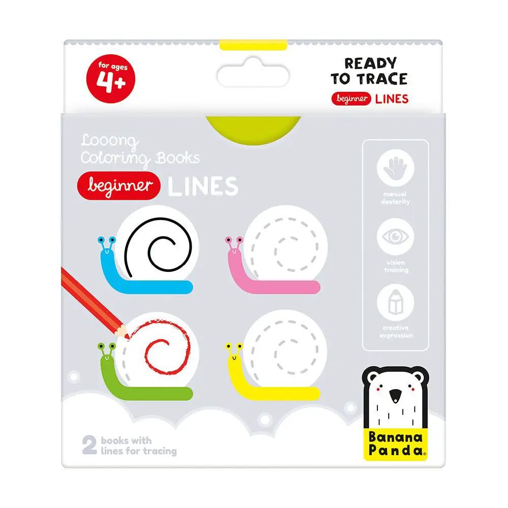 Livres de Coloriage Looong Prêts à Tracer - Lignes pour Débutants - Banana Panda by Banana Panda