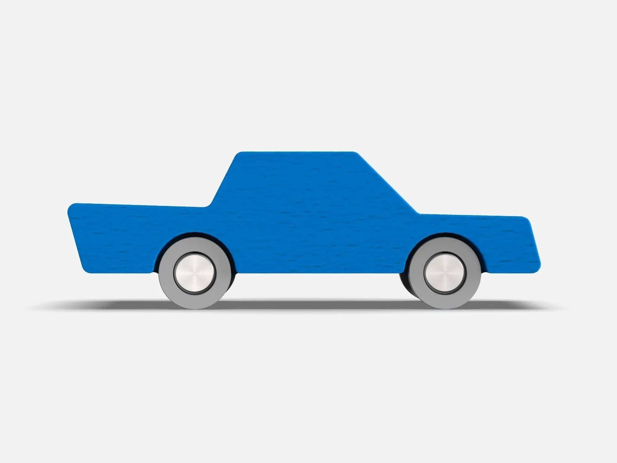 Petite voiture en bois, va - et - vient, bleue - myplayground