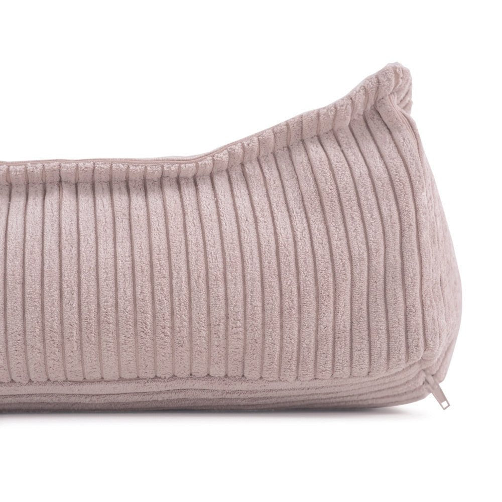 Pouf 60x60 cm - Coussin de sol, velours côtelé rose clair premium - Plush Nest by Misioo