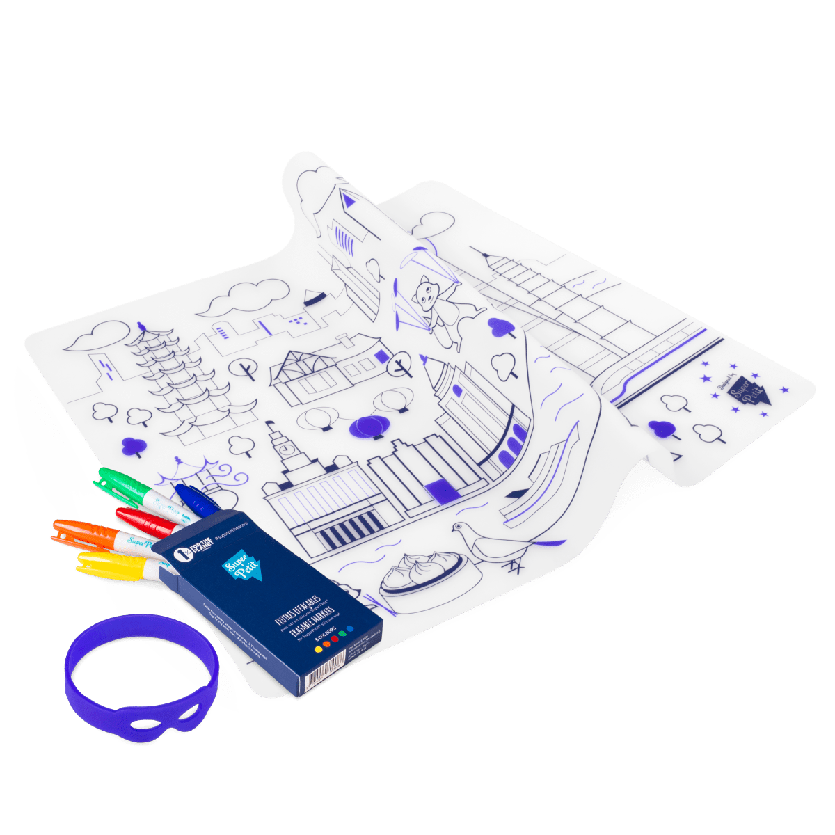 Jeu éducatif: Set de table en silicone CITY - Réutilisable by SuperPetit