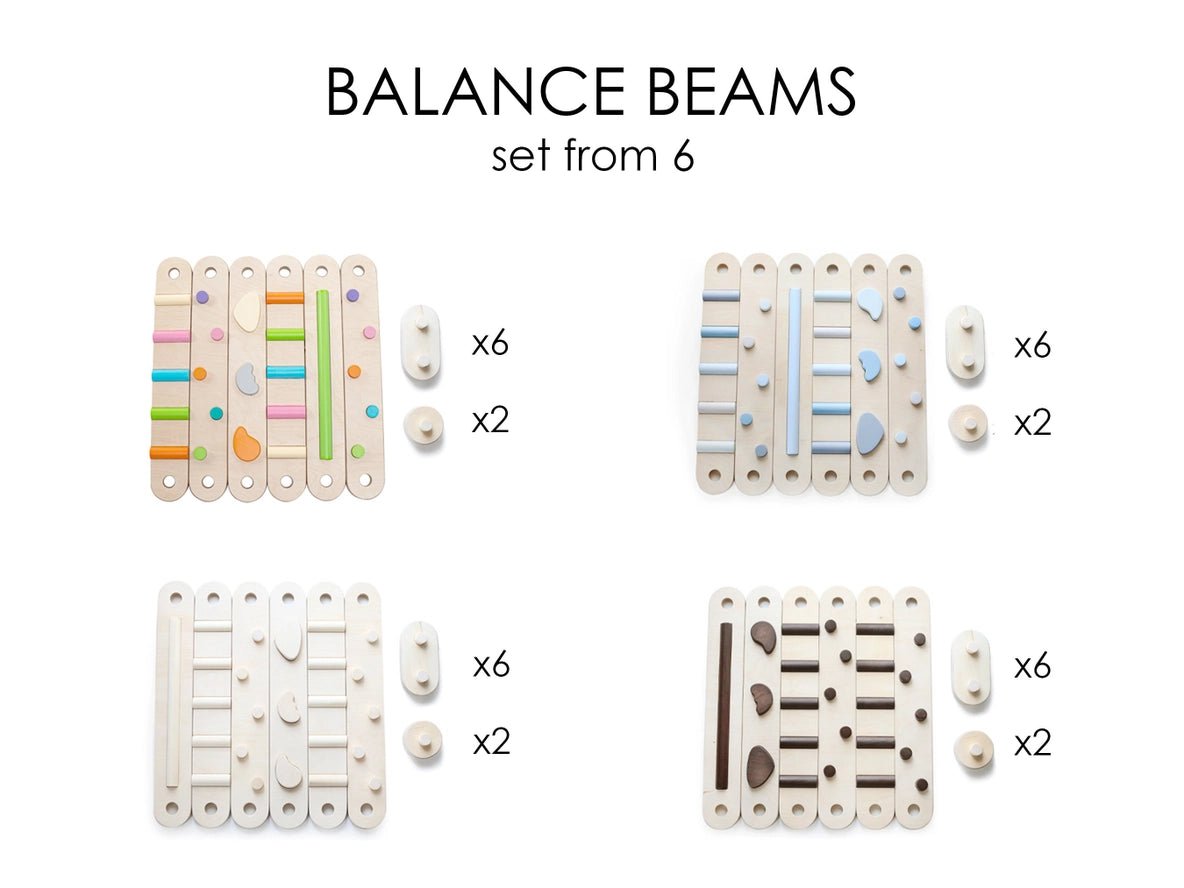 Ensemble de 6 Poutres d'Équilibre Naturelles Montessori - Happymoon - myplayground