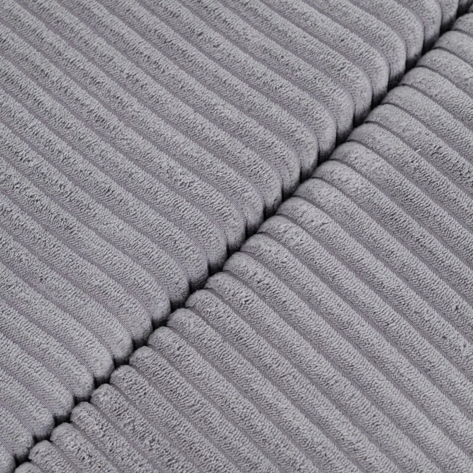 Tapis fleur - 15x115x5 cm, velours côtelé gris moelleux, tapis de jeu - Plush Nest by Misioo